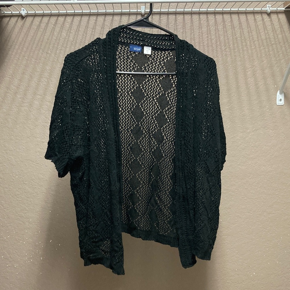 Basic Editions Black Open-Front Cardigan